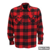 CHEMISE MANCHES LONGUES - DICKIES - NEW SACRAMENTO - ROUGE - TAILLE S