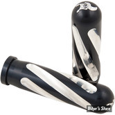 - POIGNEES KEN'S FACTORY - HD 08UP TBW - NEO FUSION SPIRAL GRIP SETS - FINITION : NOIR / POLI