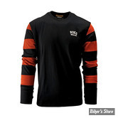 TEE-SHIRT MANCHES LONGUES - ROEG - JERSEY - ERNESTO - NOIR / ORANGE