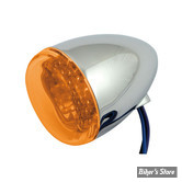 ECLATE K - PIECE N° 07 - CLIGNOTANT CHRIS PRODUCT - LED - CORPS : CHROME / CABOCHON : ORANGE / ECLAIRAGE ORANGE - 8501A-LED-NEUF - NI REPRIS - NI ÉCHANGÉ-