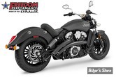 ECHAPPEMENT -  FREEDOM PERFORMANCE - INDIAN SCOUT - RADICAL RADIUS 2 EN 2 - STAR SCULPTED - NOIR  / EMBOUTS NOIR - IN00340