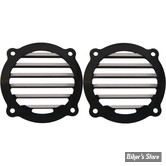- GRILLES DE HAUT PARLEUR AVANT - TOURING 96/13 - COVINGTONS CUSTOMS - FINNED - NOIR - C0020-B
