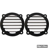 GRILLES DE HAUT PARLEUR AVANT - TOURING 96/13 - COVINGTONS CUSTOMS - FINNED - NOIR