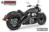 ECHAPPEMENT -  FREEDOM PERFORMANCE - INDIAN SCOUT - RADICAL RADIUS 2 EN 2 - STRAIGHT END-CAP - NOIR / EMBOUTS CHROME - IN00343