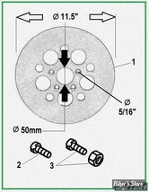  ECLATE DF - PIECE N° 00 - DISQUE DE FREIN  ET FIXATION - OEM 44136-84A / 44136-92 - HD 1984 / 1999