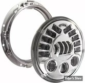 - 7" - OPTIQUE - J.W. SPEAKER - 7″ ROUND LED MOTORCYCLE HEADLIGHTS – MODEL 8790 ADAPTIVE 2 - AVEC ANNEAU - TOURING 91/13 - CHROME - 0555061