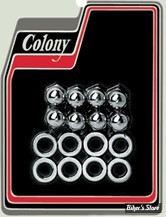 ECLATE G - PIECE N° 14 - KIT D'ECROUS POUR EMBASE DE CYLINDRES - SPORTSTER K / XL 57/85 / 45" 29/73 - 16603-72 - ACORN - CHROME - COLONY