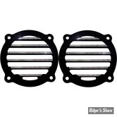 GRILLES DE HAUT PARLEUR AVANT - TOURING 96/13 - COVINGTONS CUSTOMS - FINNED - NOIR DIAMOND