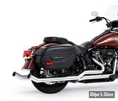 - ECHAPPEMENT - FREEDOM PERFORMANCE -SOFTAIL 86/06 - UPSWEPT TRUE-DUAL - CHROME / EMBOUTS DROITS NOIR SCULPTE - 