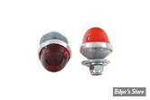 REFLECTEUR / CATADIOPTRE -Ø 25.40 MM - V-TWIN - GUM DROP SHAPE GLASS LICENSE PLATE REFLECTORS SET - COULEUR : Rouge