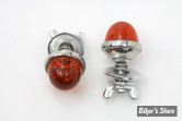 REFLECTEUR / CATADIOPTRE -Ø 25.40 MM - V-TWIN - GUM DROP SHAPE GLASS LICENSE PLATE REFLECTORS SET - COULEUR : ORANGE