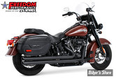 - ECHAPPEMENT - FREEDOM PERFORMANCE - SOFTAIL M8 - INDEPENDANT LG - NOIR / EMBOUTS  : NOIR SCULPTE -