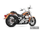 - ECHAPPEMENT FREEDOM PERFORMANCE - RADICAL RADIUS - 2 EN 2 - SOFTAIL 86/17 - CHROME / EMBOUT BISEAU : NOIR SCUPLTE - HD00437