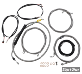 + 12" / +14" - KIT CABLES ET DURITE DE FREIN DE GUIDON RALLONGES - TOURING FLHT/FLHR 21UP ABS - LA CHOPPERS - PLUG AND PLAY - INOX - LA-8056KT3-13