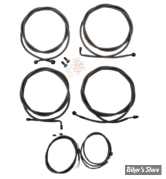 + 10" - KIT CABLES ET DURITE DE FREIN DE GUIDON RALLONGES - TOURING FLHT/FLHR/FLTR 17/20  ABS - LA CHOPPERS - PLUG AND PLAY - MIDNIGHT - LA-8054KT3-08M