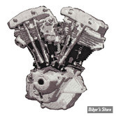 ECUSSON/PATCH - LOWBROW CUSTOMS - ENGINE - SHOVELHEAD  - TAILLE : 2.54 " x 2.54 " ( 10 cm x 10 cm )