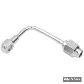 REPARTITEUR / CORPS DE CONTACTEUR DE FREIN - CONNECTION DE COMMUTATEUR DE FREIN 1/8" NPT - DIAMETRE : 3/8" / 10MM - ORIENTATION : 90° LONG - CHROME - DRAG SPECIALTIES