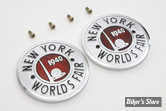 - EMBLÈMES DE RÉSERVOIR - 1940 - OEM 00000-00 - 1940 World's Fair Round Tank Emblem Set