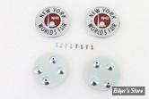 - EMBLÈMES DE RÉSERVOIR - 1940 - OEM 00000-00 - 1940 World's Fair Round Tank Emblem Set - AVEC KIT DE MONTAGE