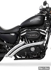 - ECHAPPEMENT - FREEDOM PERFORMANCE - RADICAL RADIUS - 2EN2 - SPORTSTER 04UP - CHROME / EMBOUTS CHROME - HD00380