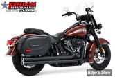 - ECHAPPEMENT - FREEDOM PERFORMANCE - SOFTAIL M8 - INDEPENDANT LG - NOIR / EMBOUTS  :CHROME -