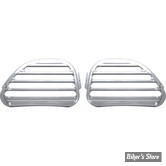 GRILLES DE HAUT PARLEUR AVANT - ROAD GLIDE 98/13 - COVINGTONS CUSTOMS - FINNED - CHROME