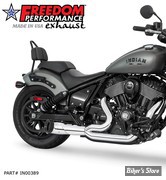 ECHAPPEMENT - FREEDOM PERFORMANCE - INDIAN CHIEF 22UP - SHORTY 2 EN 1 TURNOUT - CHROME - EMBOUT DROIT : NOIR - IN00389