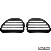 - GRILLES DE HAUT PARLEUR AVANT - ROAD GLIDE 98/13 - COVINGTONS CUSTOMS - FINNED - NOIR DIAMOND