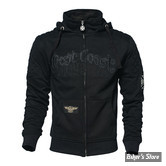 SWEAT SHIRT ZIPPÉ A CAPUCHE - WEST COAST CHOPPERS - WCC - CHOPPER POR VIDA - COULEUR : NOIR 