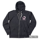 SWEAT SHIRT ZIPPE A CAPUCHE - BILTWELL - SHORTY - COULEUR : BLACK / NOIR - TAILLE : L
