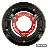 ECLATE I - PIECE N° 25 - COUVERCLE D EMBRAYAGE - OEM 25414-99 - TRASK -AVEC POWER PLATE - FINITION : NOIR / POWER PLATE : ROUGE - TM-0052-BK-RD