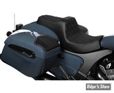 SELLE DUO - INDIAN CHALLENGER 2020UP / CHIEFTAIN 2025UP -  DRAG SPECIALTIES - PREDATOR III 2-UP SEAT - POSITION AVANCEE DE 1" - DOUBLE DIAMOND - NOIR / COUTURES : NOIR - 4718B