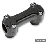 32MM - TODDS CYCLE - KIT RISERS AVEC PLATINE - BONE BAR HANDLEBAR CLAMP & RISER KIT - HAUTEUR : 2.54 CM / 1" - NOIR