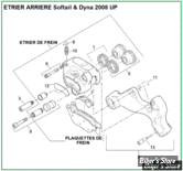  ECLATE G - PIECE N° 00 - ECLATE DES PIECES D'ETRIER DE FREIN ARRIERE SOFTAIL / DYNA 2008 UP