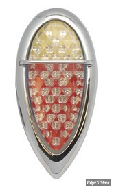 PO - FEUX ARRIERE PRO ONE - TEARDROP LED DUAL FUNCTION TAIL LIGHT - CABOCHON : TRANSPARENT avec Insert