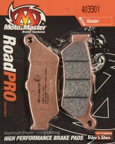 PLAQUETTES AVANT / ARRIERE - OEM 41300169 / 41300161 - MOTO MASTER - ROADPRO BRAKE PADS - METAL FRITTE - 403301