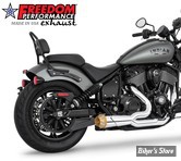 ECHAPPEMENT - FREEDOM PERFORMANCE - INDIAN CHIEF 22UP - COMBAT AMERICAN OUTLAW 2-EN-1 - CHROME - EMBOUT : DORE SCULPTE - IN00414