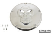 ECLATE I - PIECE N° 25 -  COUVERCLE D EMBRAYAGE - OEM 25414-99 V-TWIN - SOFTAIL M8 2018 / TWINCAM 99/17 / TOURING 99/15 - SKULL RAISED  - CHROME 