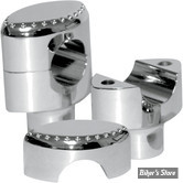 RISERS LA CHOPPERS - DRILLED - HAUTEUR - 38MM / 1.75" - DROIT - CHROME