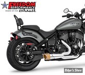 ECHAPPEMENT - FREEDOM PERFORMANCE - INDIAN CHIEF 22UP - COMBAT FLUTED 2-EN-1 - CHROME - EMBOUT : DORE SCULPTE - IN00426