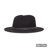 CHAPEAU - BRIXTON - MESSER FEDORA - COULEUR : NOIR / NOIR - TAILLE S - 56 CM