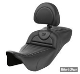 - SELLE SADDLEMEN - ROADSOFA™ CF / TR - REACH SEAT - TOURING 08UP - NOIR / FIBRE DE CARBONE - COUTURES : NOIR - AVEC DOSSIER  - 808-07B-205B0