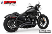 - ECHAPPEMENT - FREEDOM PERFORMANCE - SHARP CURVE RADIUS - 2EN2 - SPORTSTER 04UP - NOIR / EMBOUTS SLASH NOIR SCULPTE - HD00435