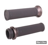 - POIGNEES -  ODI - RUFFIAN V-TWIN LOCK-ON™ GRIP SET - TIRAGE ELECTRONIQUE - CAOUTCHOUC : GRAPHITE / COLLIER : GUN METAL - V30HTWH-H