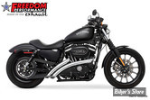 - ECHAPPEMENT - FREEDOM PERFORMANCE - RADICAL RADIUS - 2EN2 - SPORTSTER 04UP - CHROME / EMBOUTS NOIR SCULPTE - HD00436