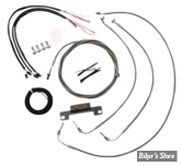 + 10" - KIT CABLES ET DURITE DE FREIN DE GUIDON RALLONGES - TOURING FLHT/FLHR 21/23 ABS - LA CHOPPERS - COMPLET - INOX - LA-8056KT2-08
