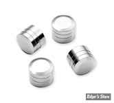 ECLATE D - PIECE N° 21 - OEM 43868-99 - CACHE vis de culbuteurs - CHROME / GROOVED - Les 4 PIÈCES - V-TWIN - CHROME