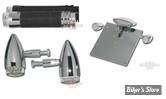 POIGNEES RBS - 84UP - SOFTTOUCH - AVEC CLIGNOTANTS LED + CLIGNOTANTS ARRIERE + SUPPORT D'IMMATRICULATION ET FEU - CHROME - LE KIT