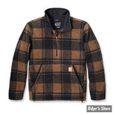 PULL OVER POLAIRE - CARHARTT - LOOSE FLEECE PULLOVER - Brown/Black Plaid - TAILLE M