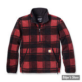 PULL OVER POLAIRE - CARHARTT - LOOSE FLEECE PULLOVER - Crabapple/Black Plaid